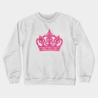 Glittered Pink Crown Crewneck Sweatshirt